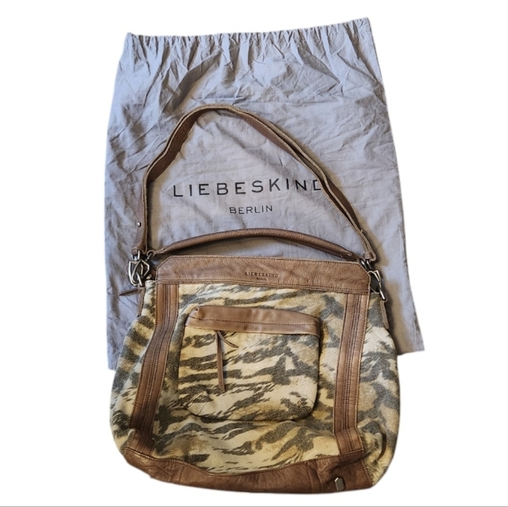 Liebeskind Berlin Animal Print Leather Hobo Tote Bag